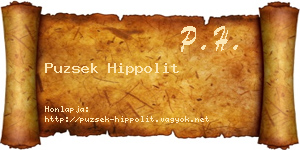 Puzsek Hippolit névjegykártya